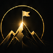 A flag on a mountain peak