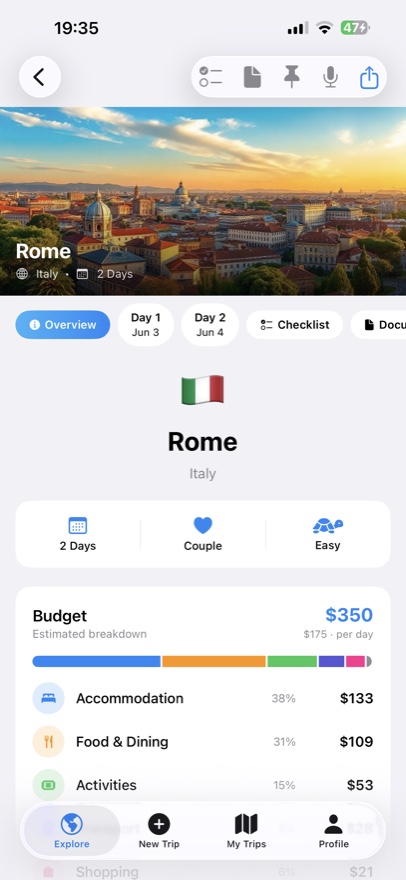 Tripmi screen