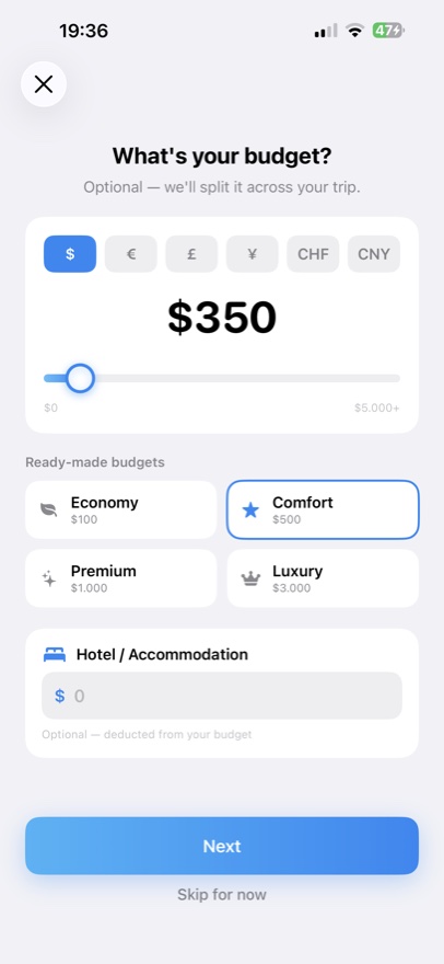Tripmi screen