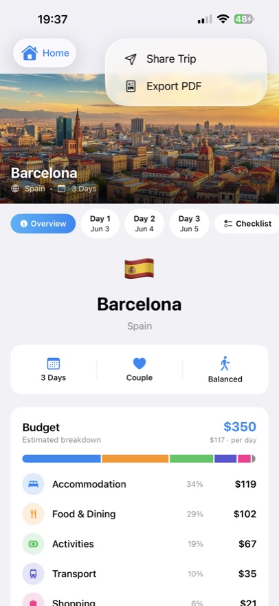 Tripmi screen